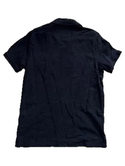 Champion Herren Poloshirt Gr. M Schwarz Streifen Kurzarm Baumwolle Freizeit
