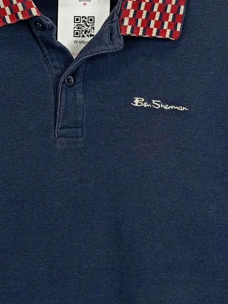Ben Sherman Herren Poloshirt Baumwolle Blau Gr. M Kurzarm Casual 2