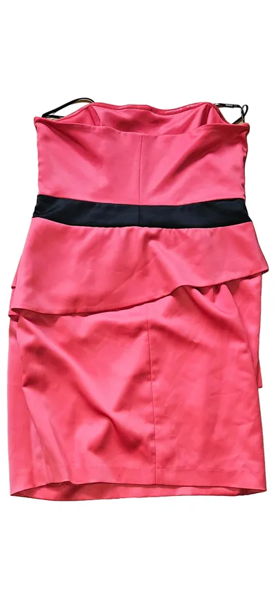 MEXX Metropolitan Damen Sommerkleid Gr. 40 Rot Trägerlos Rüschen Elegant