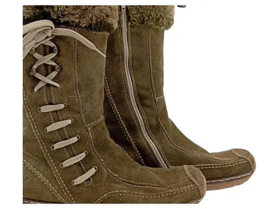 Tamaris Damen Schneestiefel Gr. 40 Oliv Wildleder Fell gefüttert Winter