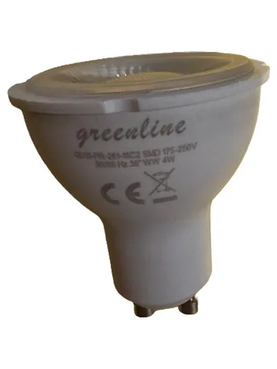 Greenline LED Leuchtmittel GU10 4W Warmweiß 38° SMD 175-250V Spot Strahler