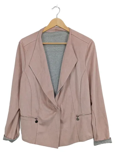 BRAX Damen Blazer Gr. 42 Rosa Casual Jacke Reißverschluss-Details