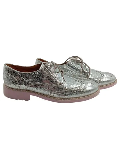 Melvin & Hamilton Budapester Schnürschuhe Damen Silber Leder Gr. 37