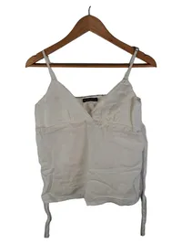 Brandy Melville Damen Top Weiß Leinen Gr. XS Träger Sommer 1