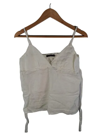 Brandy Melville Damen Top Weiß Leinen Gr. XS Träger Sommer
