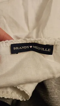 Brandy Melville Damen Top Weiß Leinen Gr. XS Träger Sommer 2