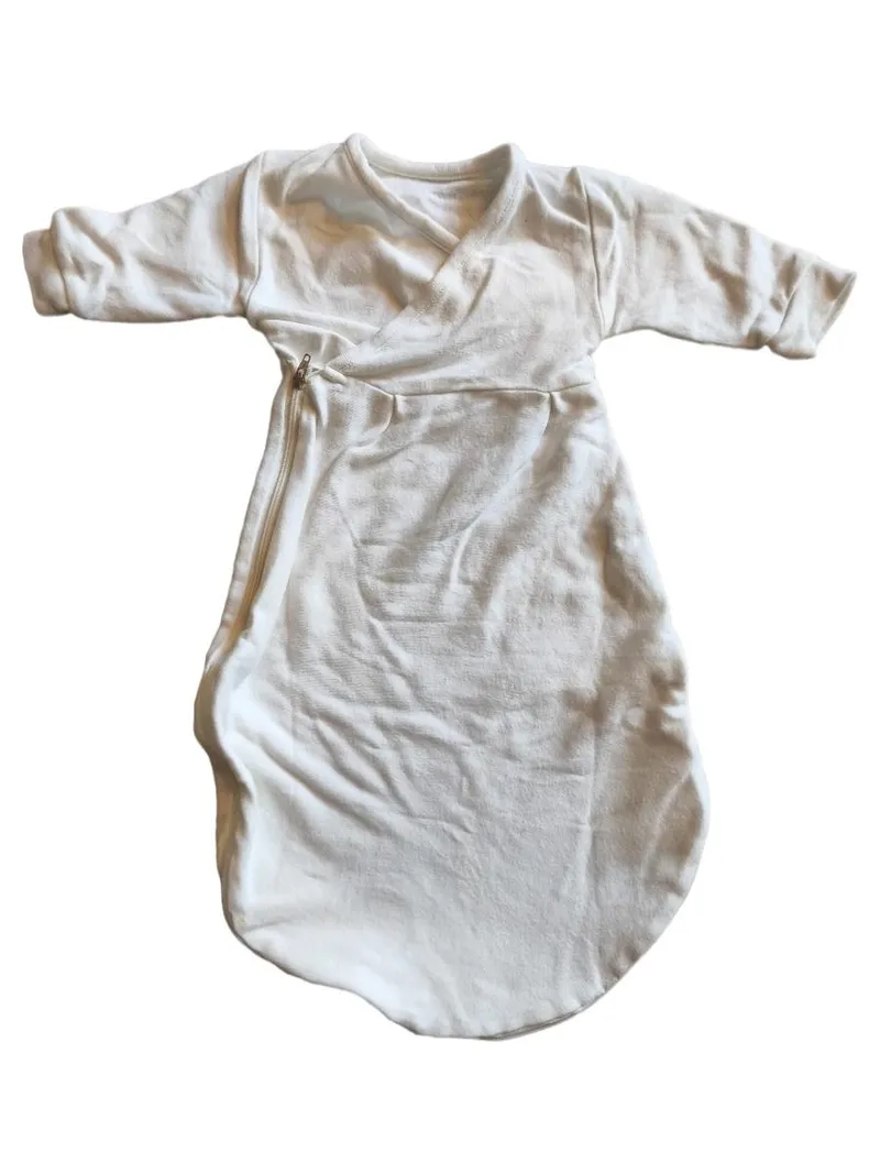 ALVI Baby Schlafsack 2-teilig Schäfchen Muster Gr. 50/56 Weiß Grau 3