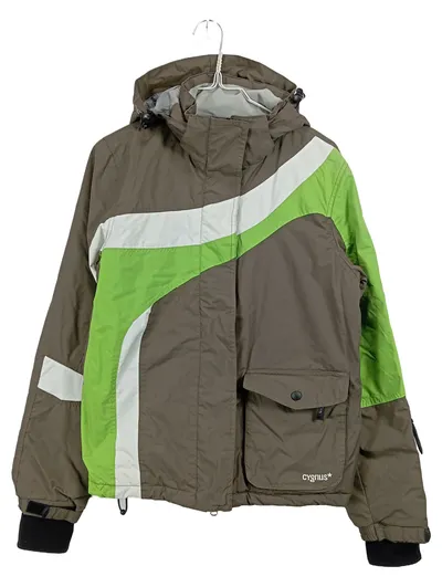 Cygnus Skijacke Kinder Mädchen Gr. 152 Grau Grün Kapuze Winterjacke