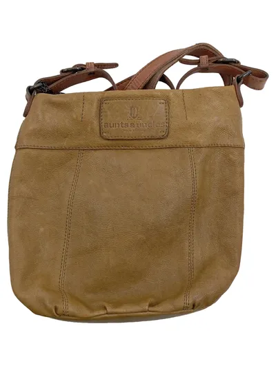aunts & uncles Umhängetasche Damen Leder Beige Vintage Crossbody