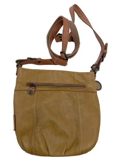 aunts & uncles Umhängetasche Damen Leder Beige Vintage Crossbody