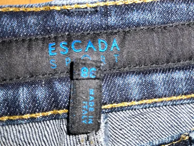 Escada Sport Damen Jeans Straight Leg Blau Gr. 38 Baumwolle Klassisch