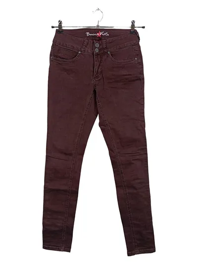 Buena Vista Damen Jeans Slim Fit Braun Stretch Hose Gr. W25 L32