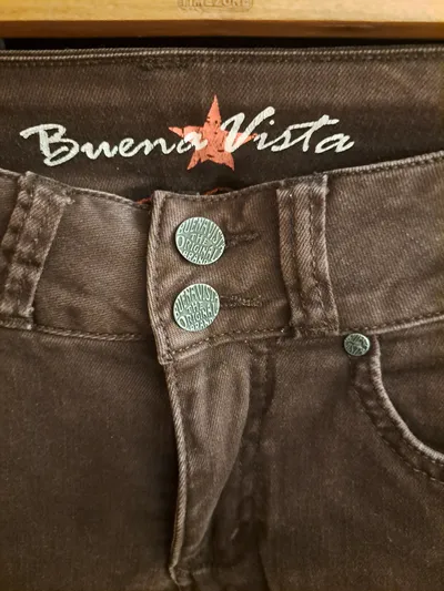 Buena Vista Damen Jeans Slim Fit Braun Stretch Hose Gr. W25 L32