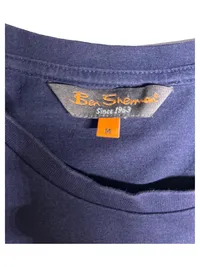 Ben Sherman Herren T-Shirt Logo Print Blau Gr. M Baumwolle Casual 3