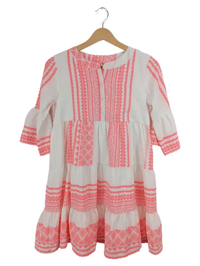 JETTE by STACCATO Mädchen Sommerkleid Gr. 152 Weiß Koralle Ethno Boho