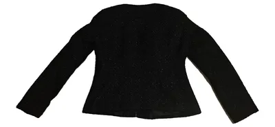 Adagio Damen Blazer Jacke Bouclé Tweed Gr. 38 Schwarz Elegant