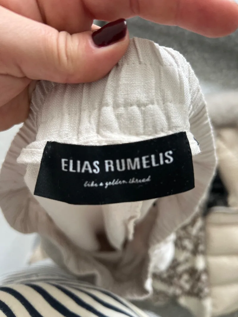 ELIAS RUMELIS Damen Leinenhose Stoffhose Beige Gr. L W31 Casual 2