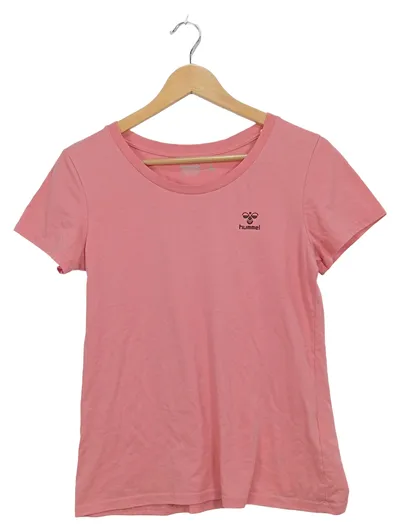 Hummel Damen T-Shirt Rosa Gr. L Sportshirt Baumwolle Logo