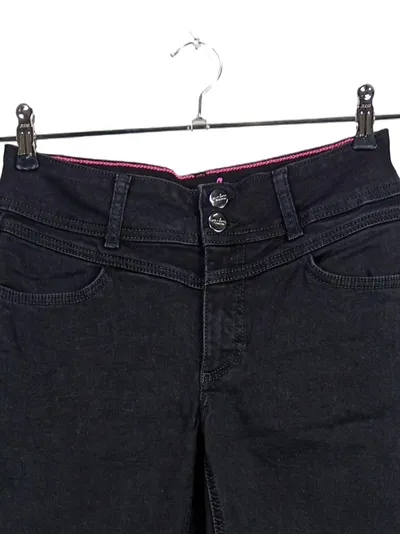 Street One York Jeans Damen High Waist W26/34 Schwarz Baumwolle