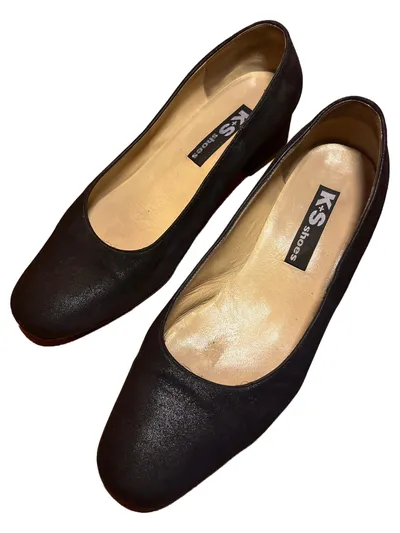 K+S Shoes Damen Pumps Blau Wildleder Blockabsatz Gr. 39 Klassisch