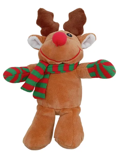 Windel Plüschtier Rentier Rudolph Weihnachten Kuscheltier mit Schal 12cm