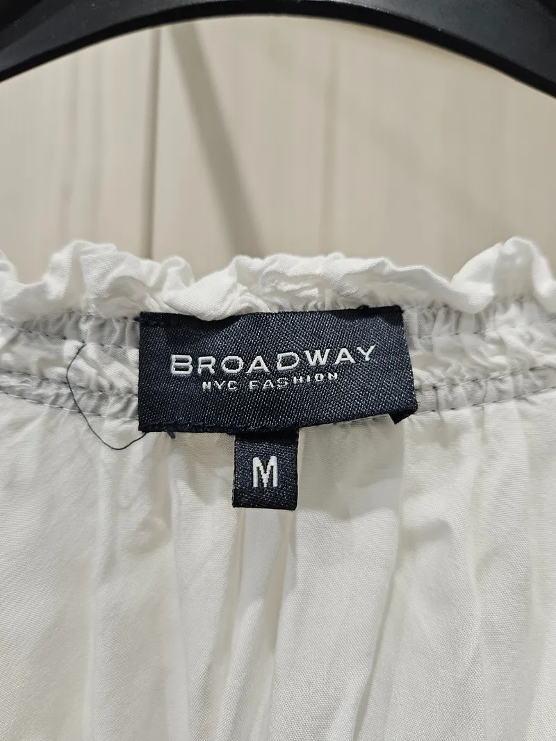 Broadway NYC Fashion Damen Bluse Langarm Weiß Schwarz Gr. M 5