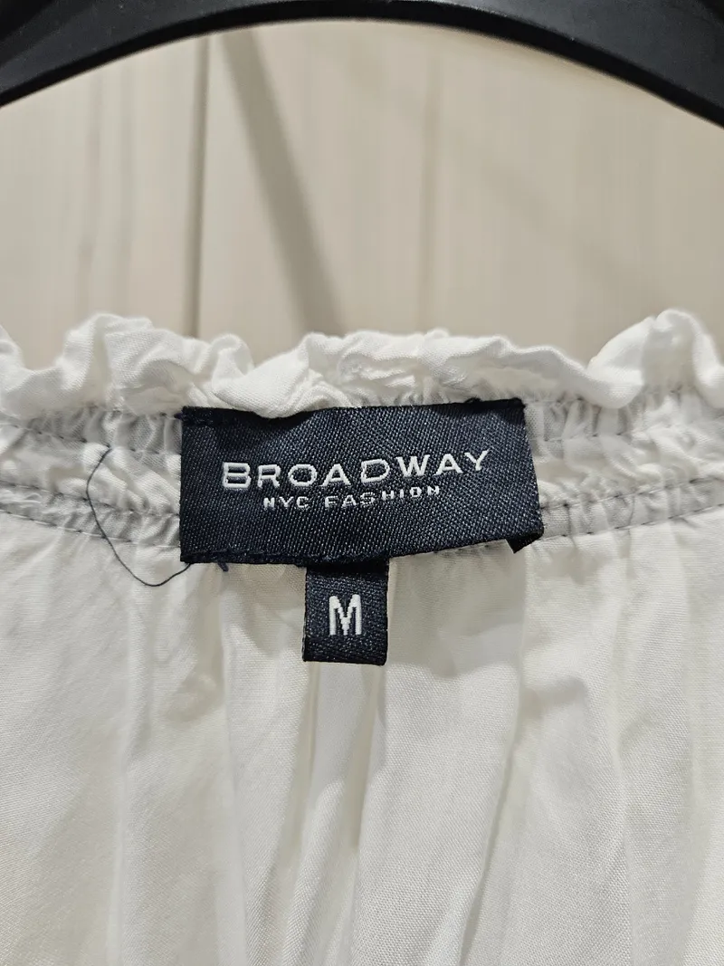 Broadway NYC Fashion Damen Bluse Langarm Weiß Schwarz Gr. M 7