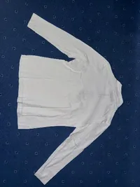 DELMAO Damen Langarmshirt Stehkragen Reißverschluss Weiß Gr. L 2