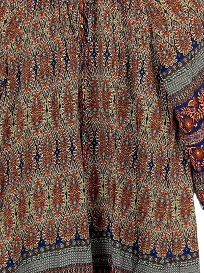 Apricot Damen Sommerkleid Boho Ethno Muster Spitze Gr. S/36