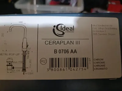 Ideal Standard CERAPLAN III Waschbecken Armatur Modern Silber Metall 29.2cm