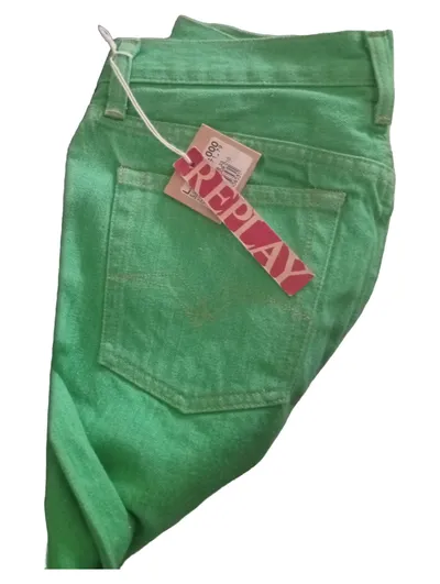 Replay Blue Jeans Destroyed Damen Hose Gr. W26/L32 Grün Baumwolle