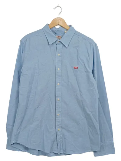 Levi's Battery Shirt Herren Hemd Langarm Slim Fit Gr. L Blau