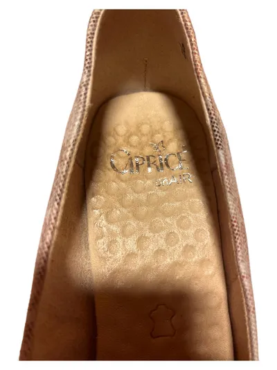 Caprice onAIR Pumps Damen Gr. 39 Beige Floral Leder Blockabsatz 8cm