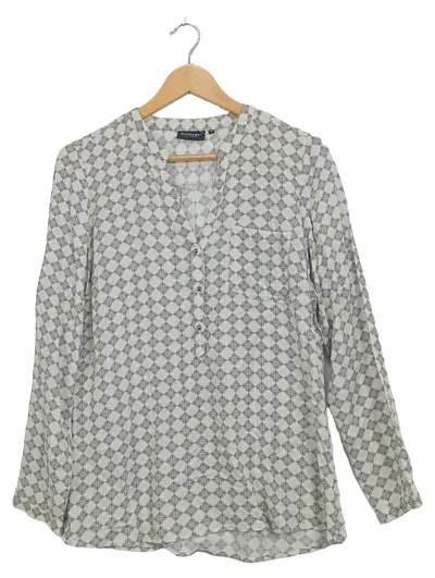 Broadway NYC Fashion Damen Bluse Gr. M Viskose Beige Muster