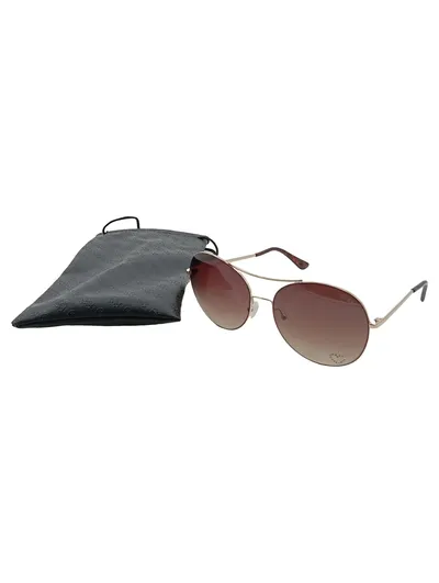 GUESS Sonnenbrille Pilotenform Gold Braun Verlauf Damen Klassisch