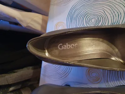 Gabor Damen Pumps Gr. 37,5 Grau Lack Absatz 8cm Klassisch Elegant