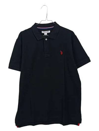 U.S. Polo Assn. Herren Poloshirt Kurzarm Baumwolle Schwarz Gr. L