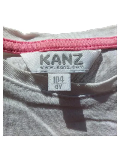 KANZ Mädchen T-Shirt Gr. 104 Weiß Schmetterling Blumen Sommer
