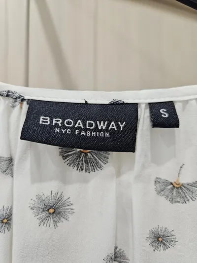 Broadway NYC Fashion Damen Bluse Boho Muster Weiß Gr. S 36