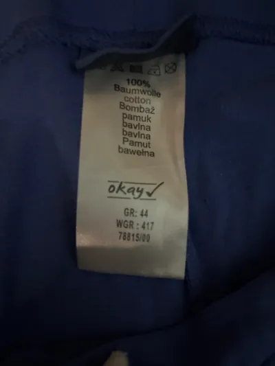 OKAY Herren Badeshorts Blau Gr. 44 Baumwolle Sportlich Kordelzug