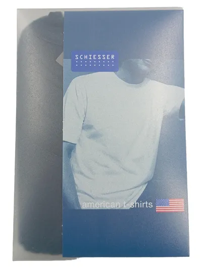 Schiesser American T-Shirts Unterhemd Herren XL Navy Blau Baumwolle Rundhals