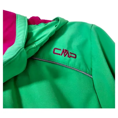 CMP Damen Softshelljacke Wind Protect Gr. 40 L Grün Sportlich Kapuze Outdoor