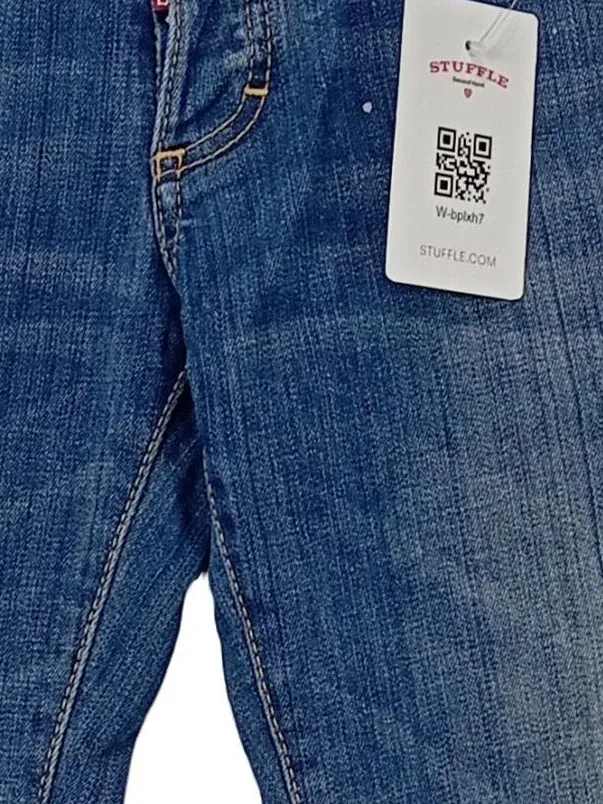 Dsquared2 Damen Slim Fit Jeans Destroyed Look Blau Gr. 42 W33 2