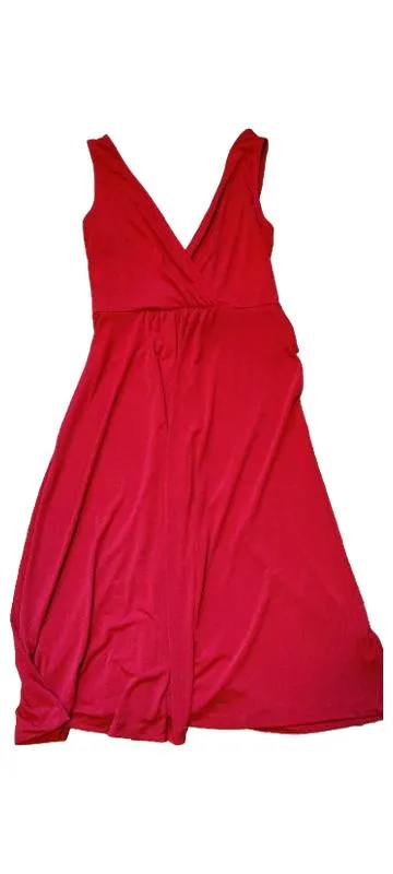 Anna Field Wickelkleid Rot Gr. 40 Damen Elegant Festlich Midikleid Raffungen