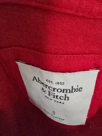 Abercrombie & Fitch Damen Langarmshirt Gr. S Rot Baumwolle Logo A&F 5