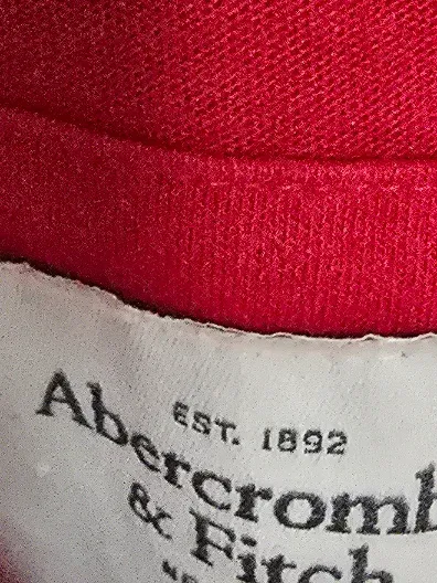 Abercrombie & Fitch Damen Langarmshirt Gr. S Rot Baumwolle Logo A&F 6
