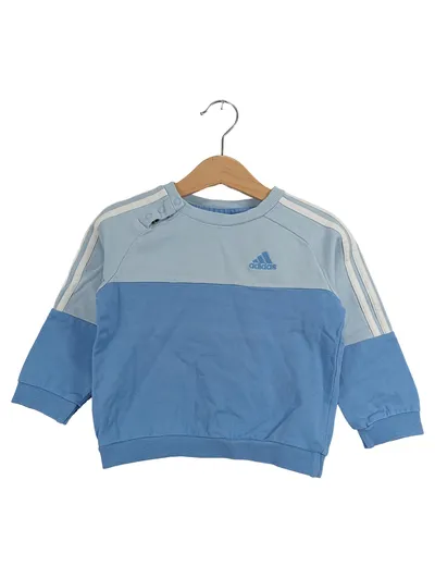 Adidas Baby Sweatshirt Pullover Gr. 86 Blau 3-Streifen Baumwolle