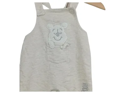 Disney Baby Winnie Pooh Latzhose Gr. 56 Beige Baumwolle Applikationen