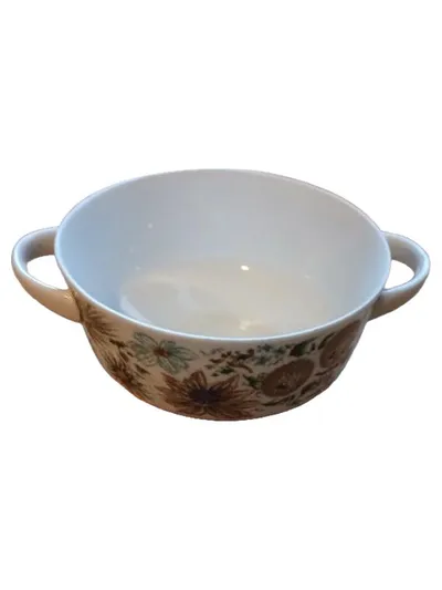 Arzberg Suppentasse mit Henkeln Blumenmuster Porzellan Germany Vintage