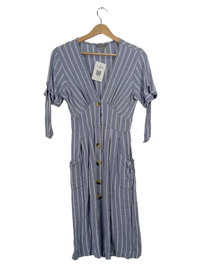 Angie Damen Blusenkleid Gr. M Blau Weiß Gestreift Knopfleiste Viskose